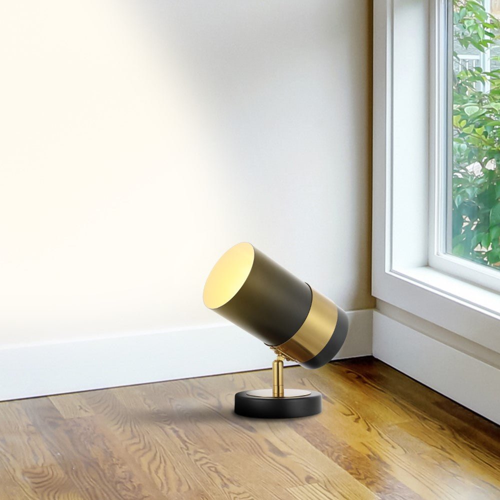 Trade 9.25" Modern Industrial Iron Adjustable Indoor LED Floor Spotlight