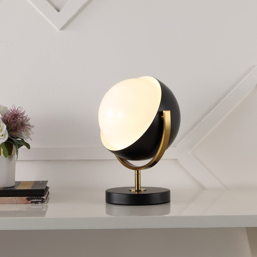 Brian 12" Vintage Classic Metal/Acrylic Adjustable Orb LED Floor Spotlight