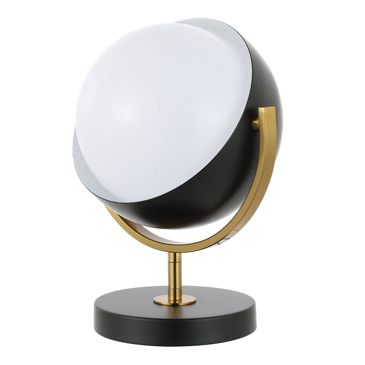 Brian 12" Vintage Classic Metal/Acrylic Adjustable Orb LED Floor Spotlight