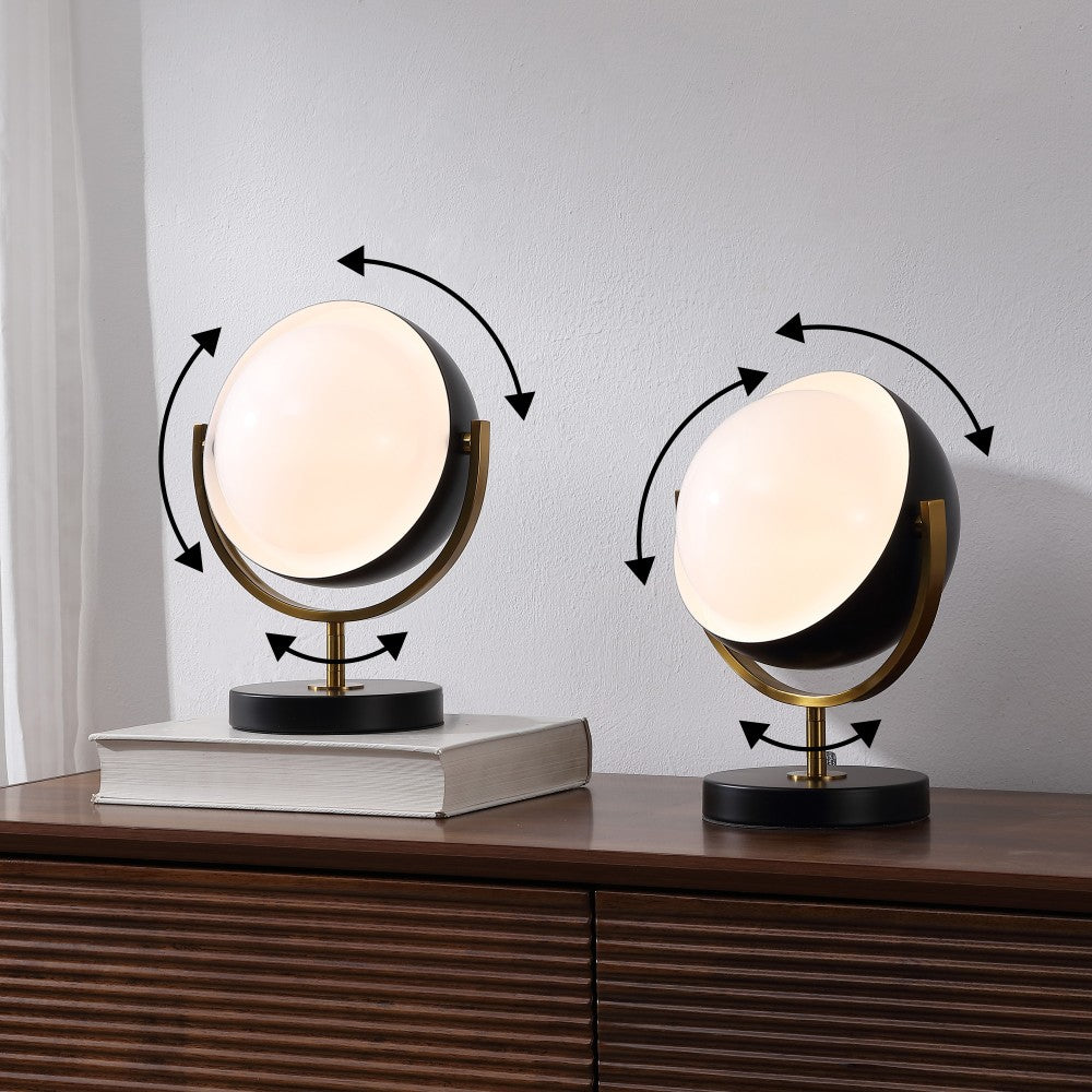 Brian 12" Vintage Classic Metal/Acrylic Adjustable Orb LED Floor Spotlight