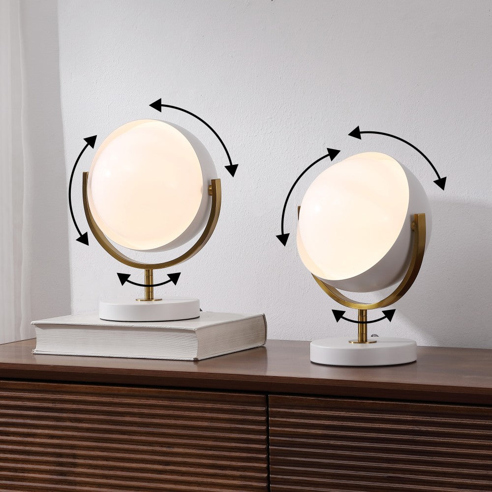 Brian 12" Vintage Classic Metal/Acrylic Adjustable Orb LED Floor Spotlight