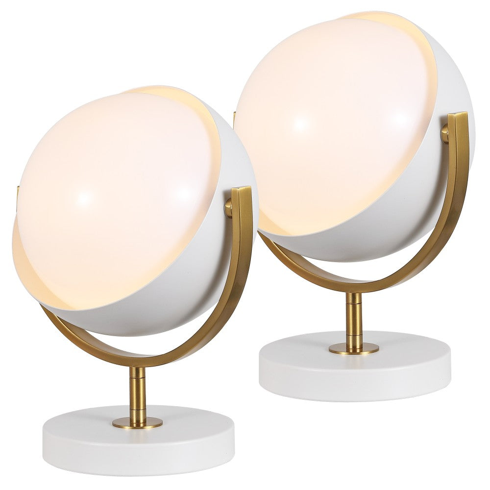 Brian 12" Vintage Classic Metal/Acrylic Adjustable Orb LED Floor Spotlight