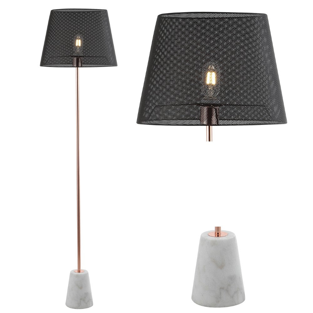Marabou 57" Minimalist Metal/Marble LED Floor Lamp
