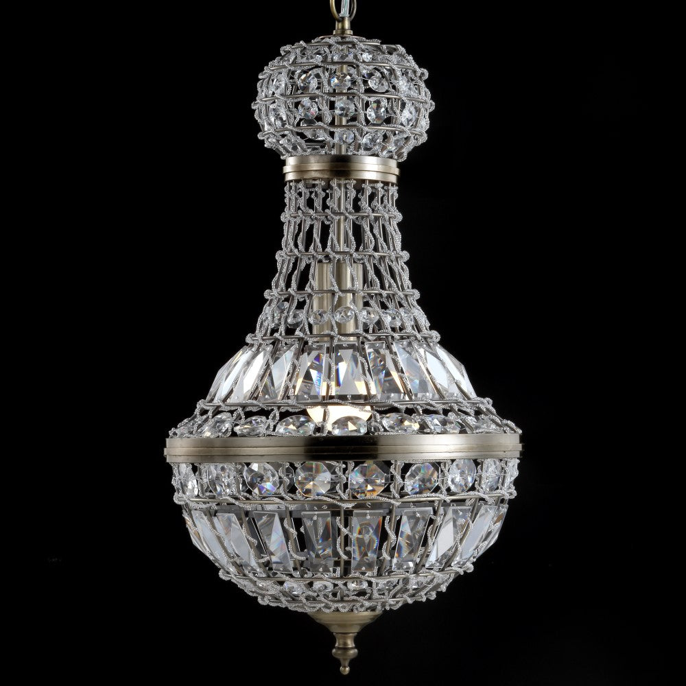 Breanna Crystal/Metal Empire LED Pendant
