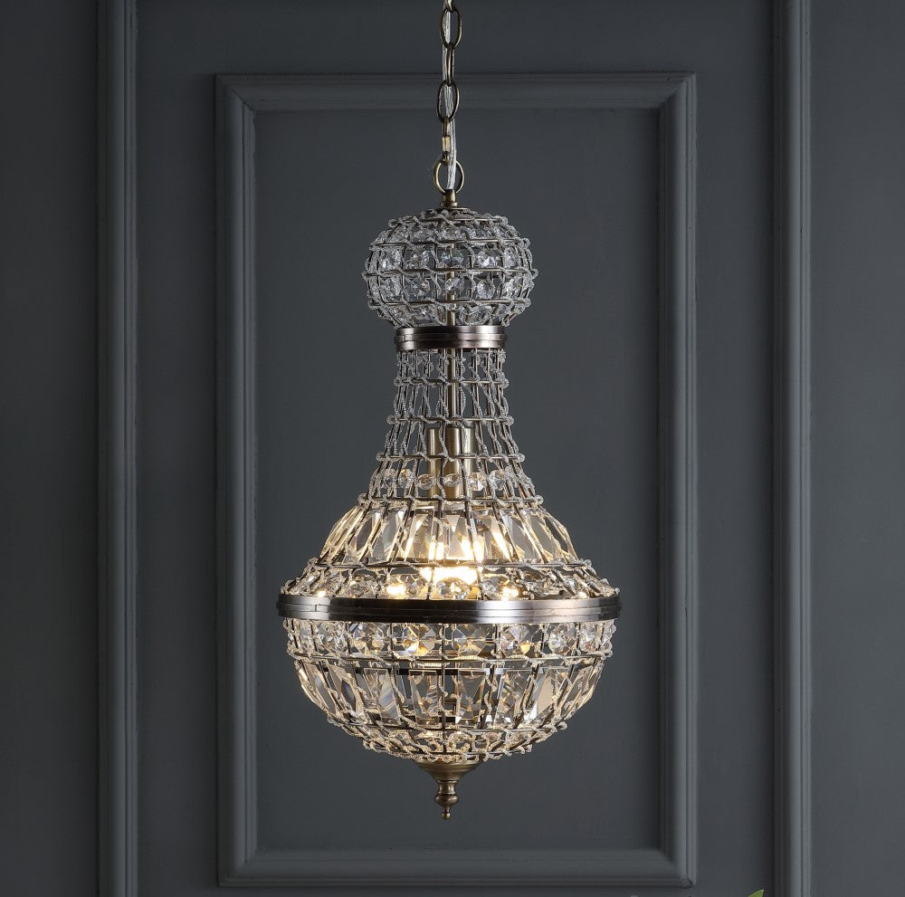 Breanna Crystal/Metal Empire LED Pendant