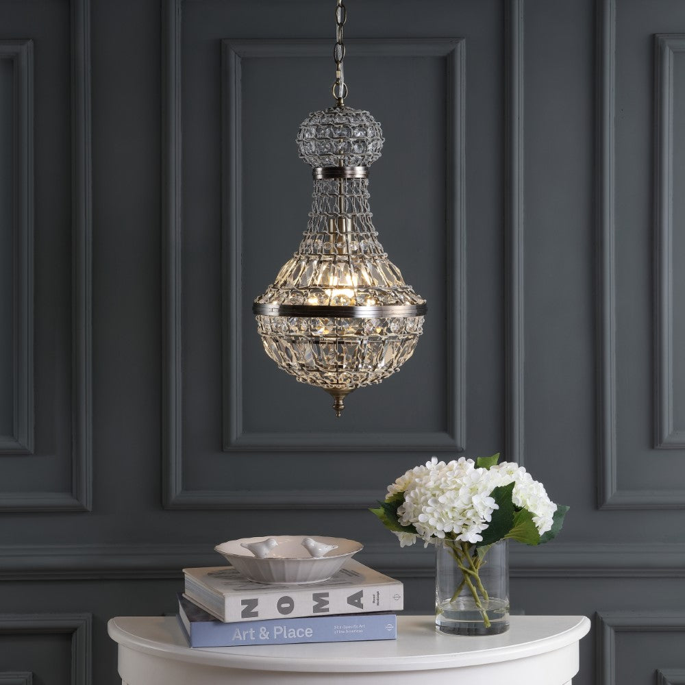 Breanna Crystal/Metal Empire LED Pendant