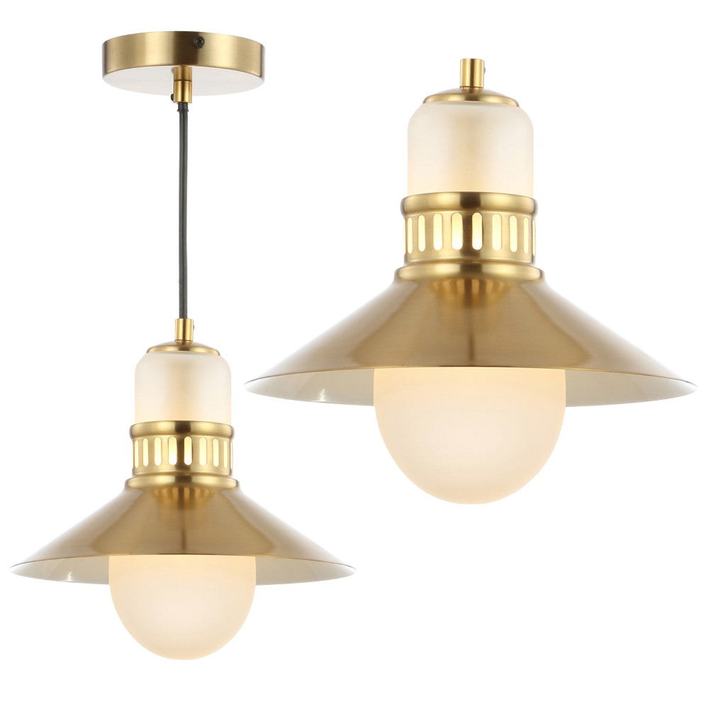 Sandburg Adjustable Iron/Glass Retro Hurricane LED Pendant