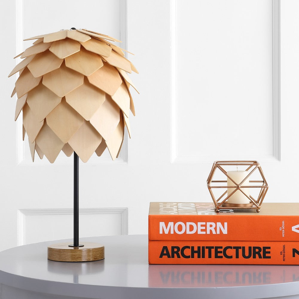 Thames 20.5" Pinecone Wood/Metal LED Table Lamp