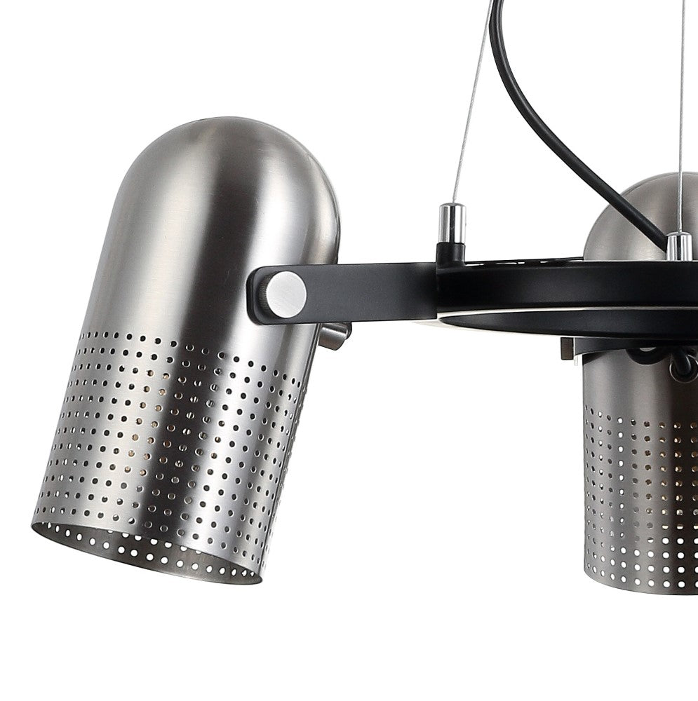Ostrich 22" 3-Light Adjustable Metal LED Chandelier