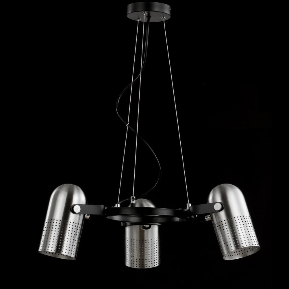 Ostrich 22" 3-Light Adjustable Metal LED Chandelier