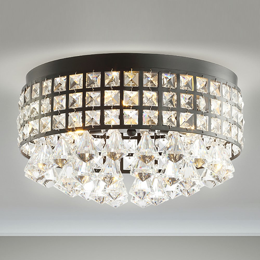 Roadrunner 3-Light Crystal Drops/Metal LED Flush Mount
