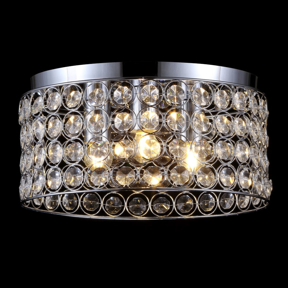Elegant 15" Crystal/Metal LED Flush Mount
