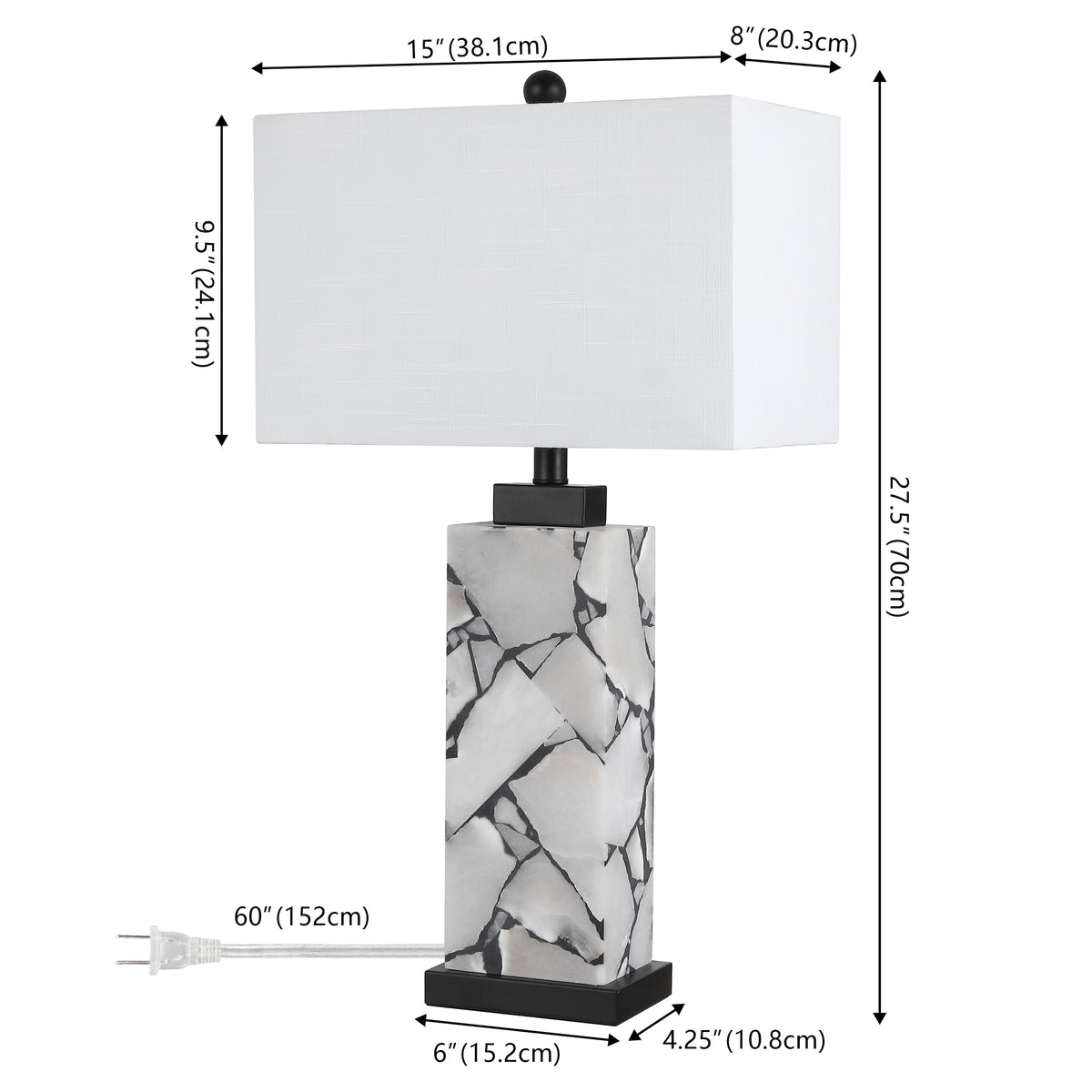 Pedro 27.5" Alabaster LED Table Lamp