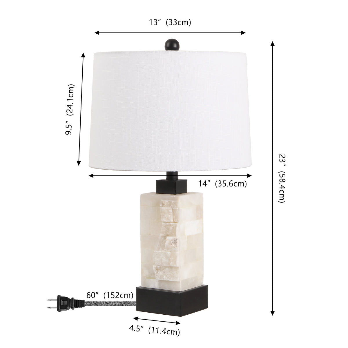 Clark 23" Alabaster/Metal LED Table Lamp