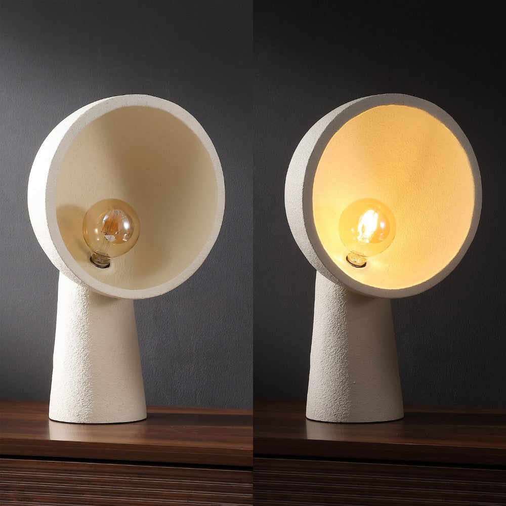 Marina 17.5" Contemporary Minimalist Resin Half-Globe Column LED Table Lamp