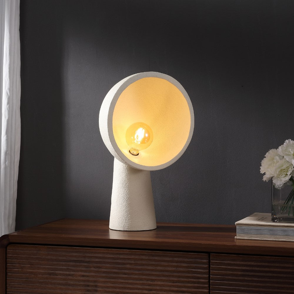 Marina 17.5" Contemporary Minimalist Resin Half-Globe Column LED Table Lamp