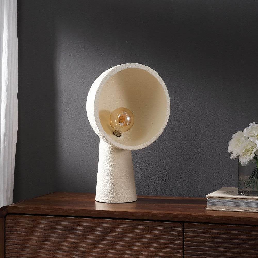 Marina 17.5" Contemporary Minimalist Resin Half-Globe Column LED Table Lamp