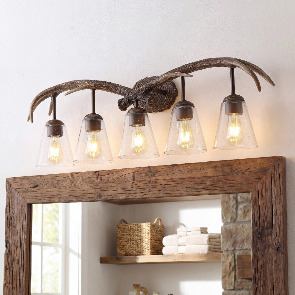 Thakar Adjustable Resin Antler 6-Light Chandelier