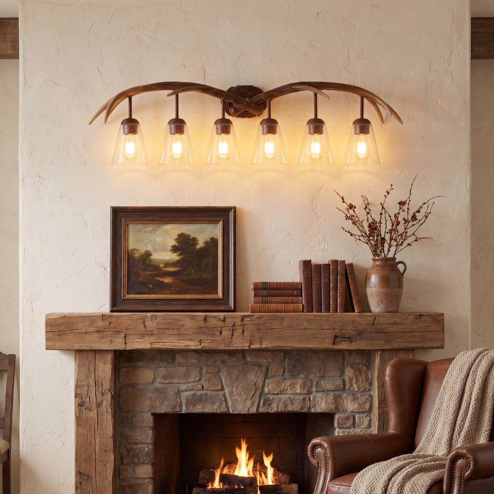 Thakar Adjustable Resin Antler 6-Light Chandelier
