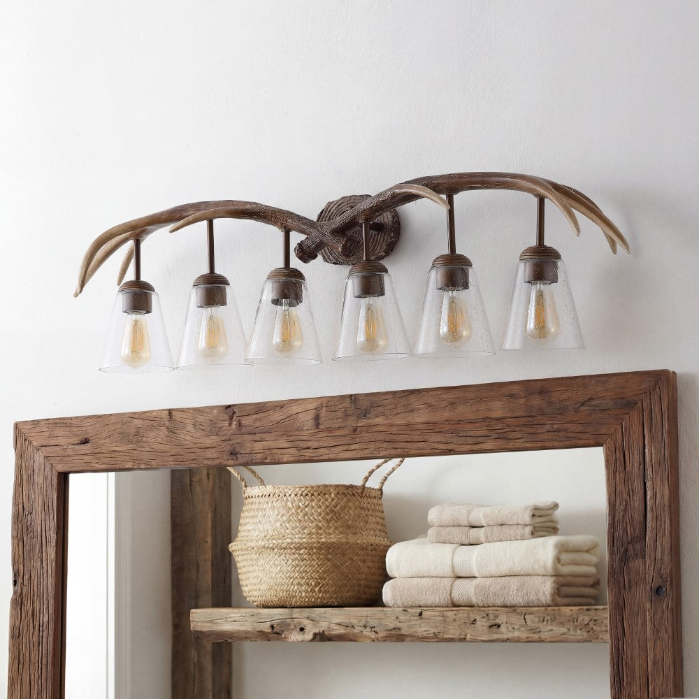 Thakar Adjustable Resin Antler 6-Light Chandelier