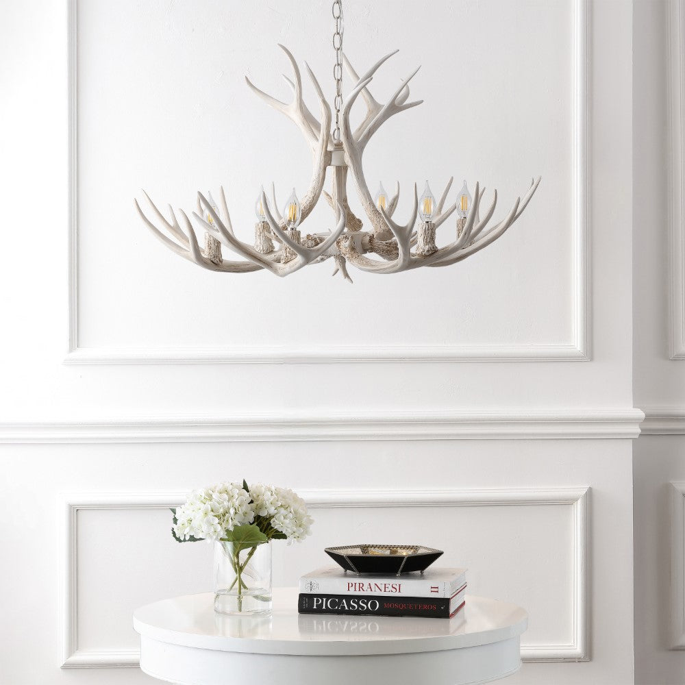 Mist Southwestern Bohemian Resin/Seeded Glass Faux Antler LED Vanity Light