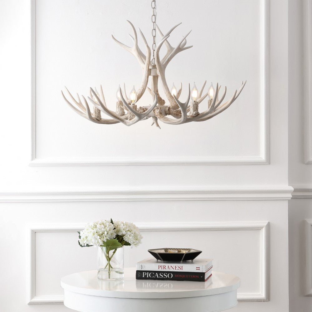 Mist Southwestern Bohemian Resin/Seeded Glass Faux Antler LED Vanity Light