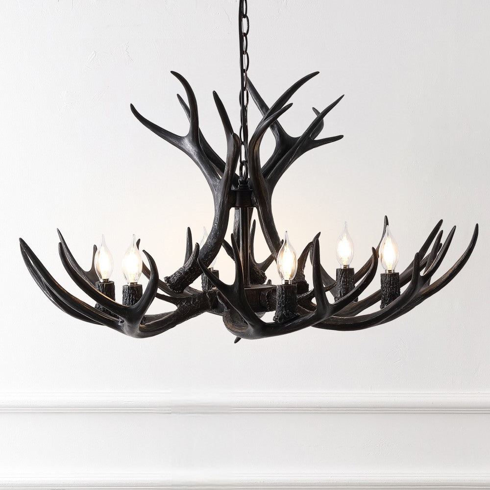 Mist Southwestern Bohemian Resin/Seeded Glass Faux Antler LED Vanity Light