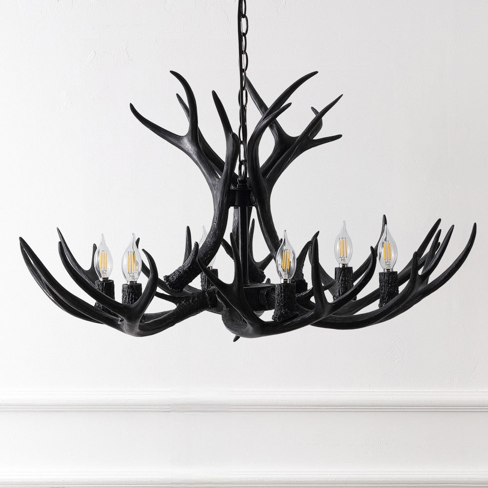 Mist Southwestern Bohemian Resin/Seeded Glass Faux Antler LED Vanity Light