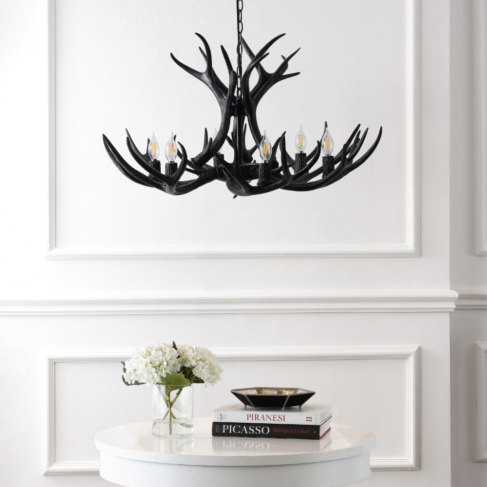 Mist Southwestern Bohemian Resin/Seeded Glass Faux Antler LED Vanity Light