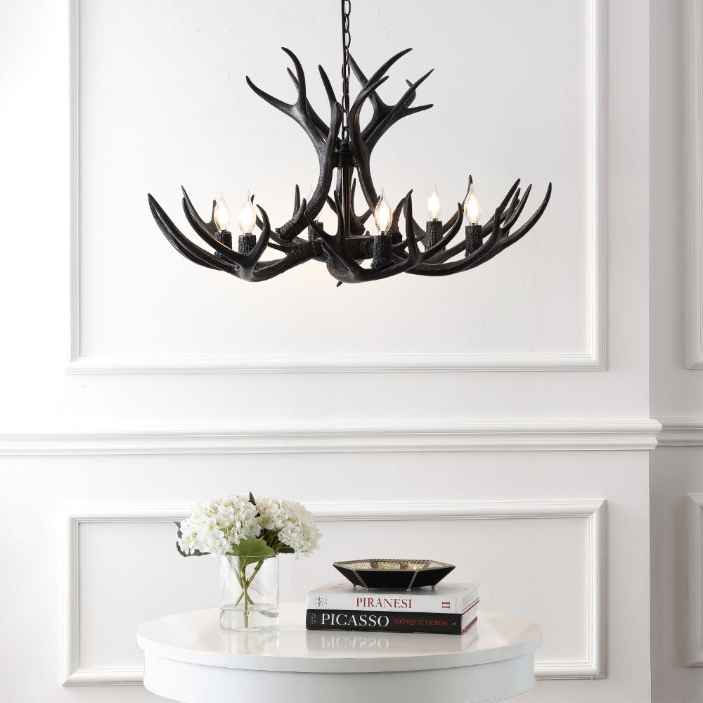 Mist Southwestern Bohemian Resin/Seeded Glass Faux Antler LED Vanity Light