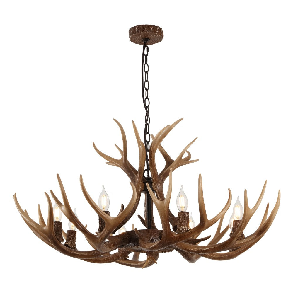 Mist Southwestern Bohemian Resin/Seeded Glass Faux Antler LED Vanity Light