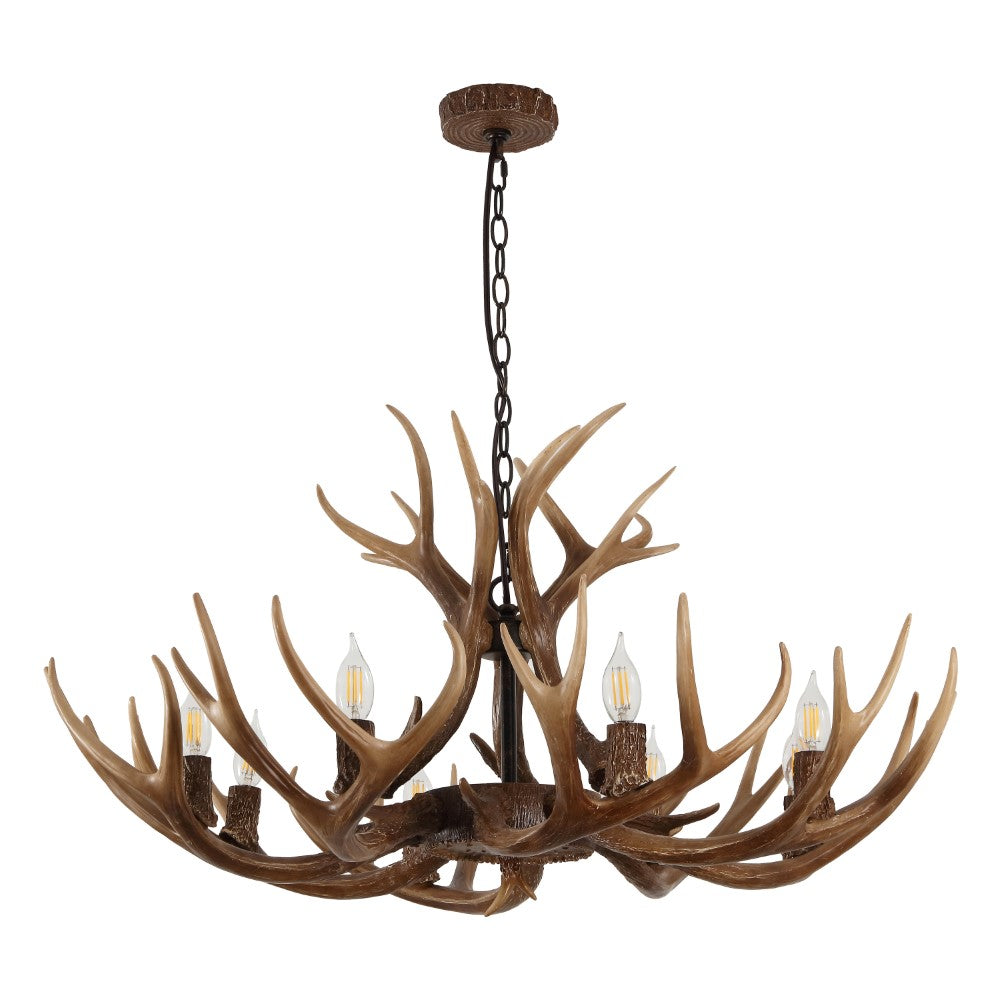 Mist Southwestern Bohemian Resin/Seeded Glass Faux Antler LED Vanity Light