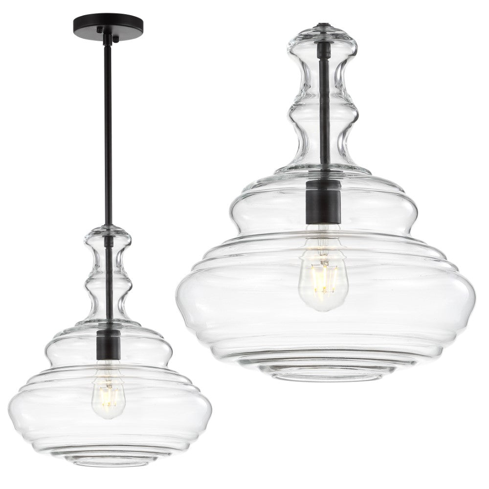 Volga 13.37" Glass/Metal LED Pendant