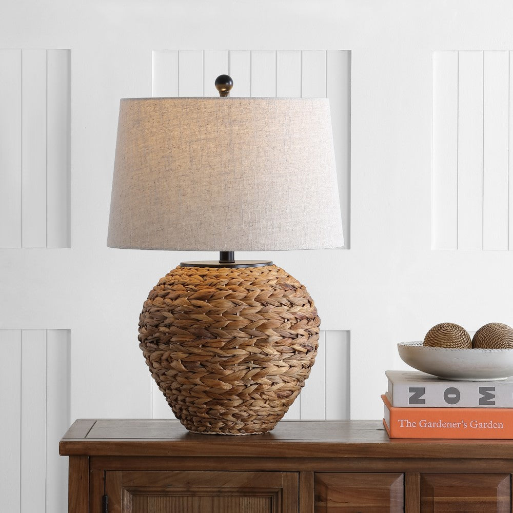 Rustico 24.5" Banana Leaf Basket LED Table Lamp