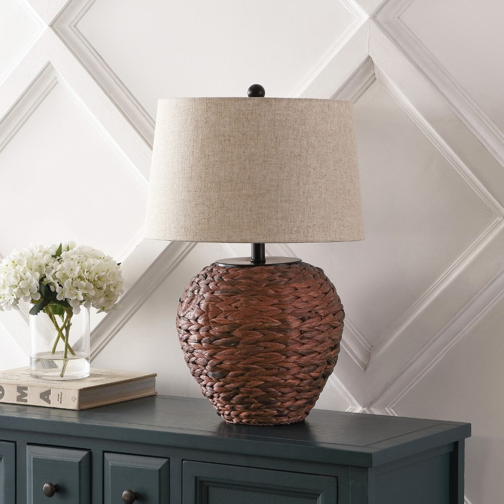 Rustico 24.5" Banana Leaf Basket LED Table Lamp
