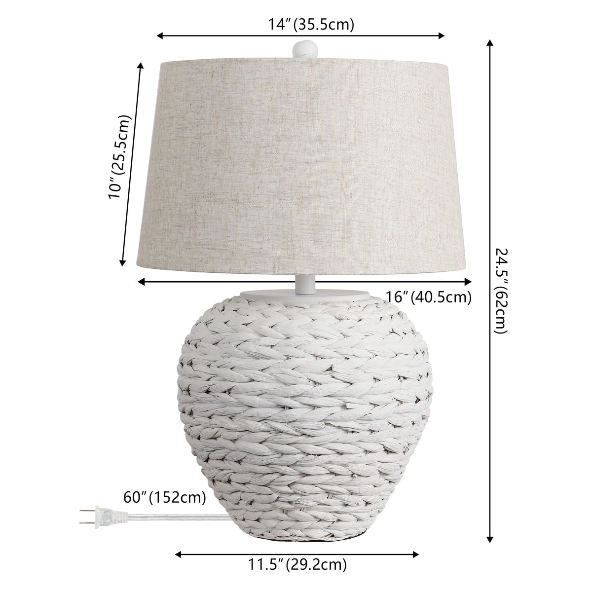 Rustico 24.5" Banana Leaf Basket LED Table Lamp