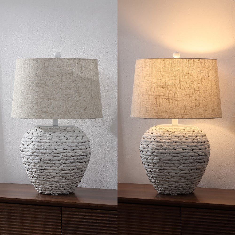 Rustico 24.5" Banana Leaf Basket LED Table Lamp