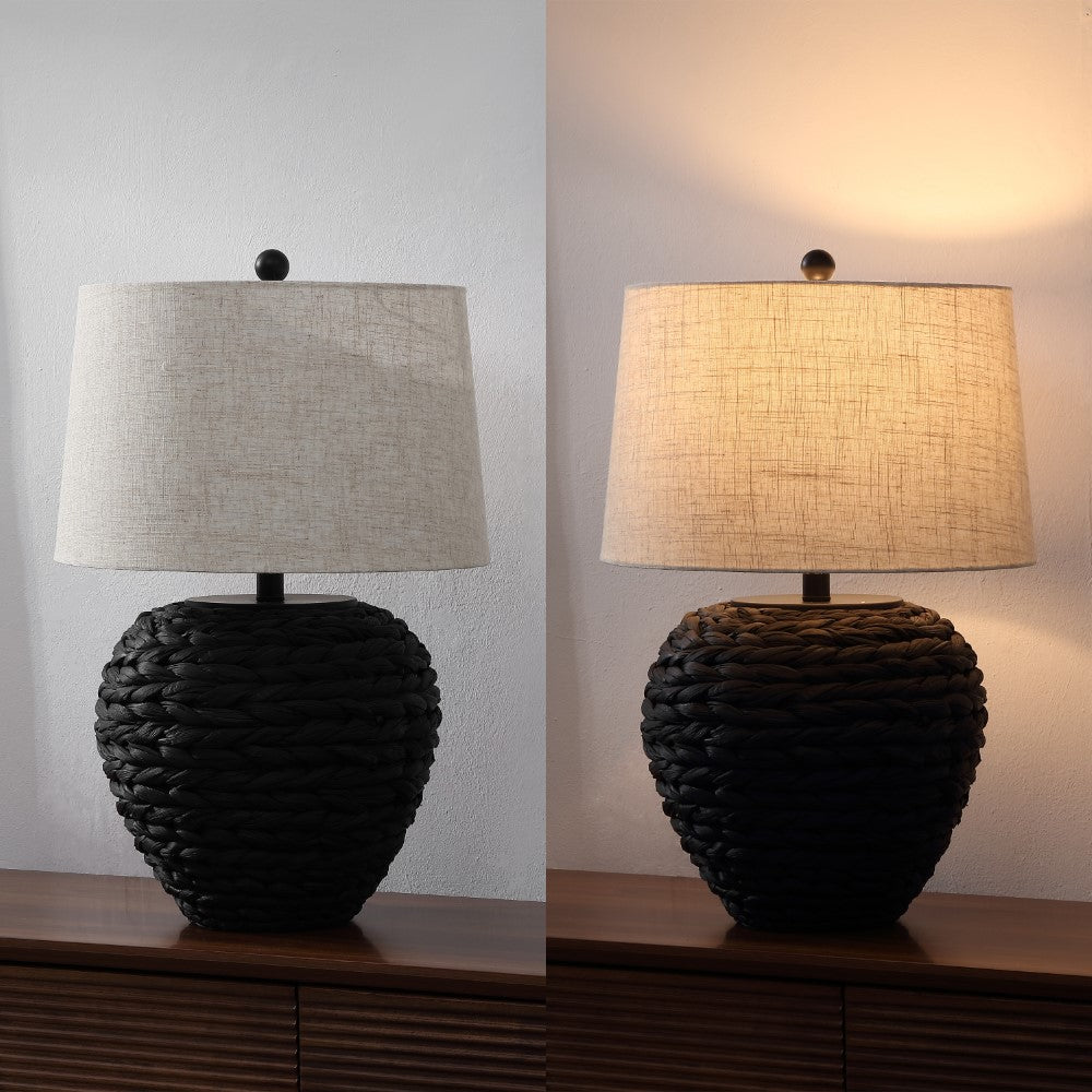 Rustico 24.5" Banana Leaf Basket LED Table Lamp