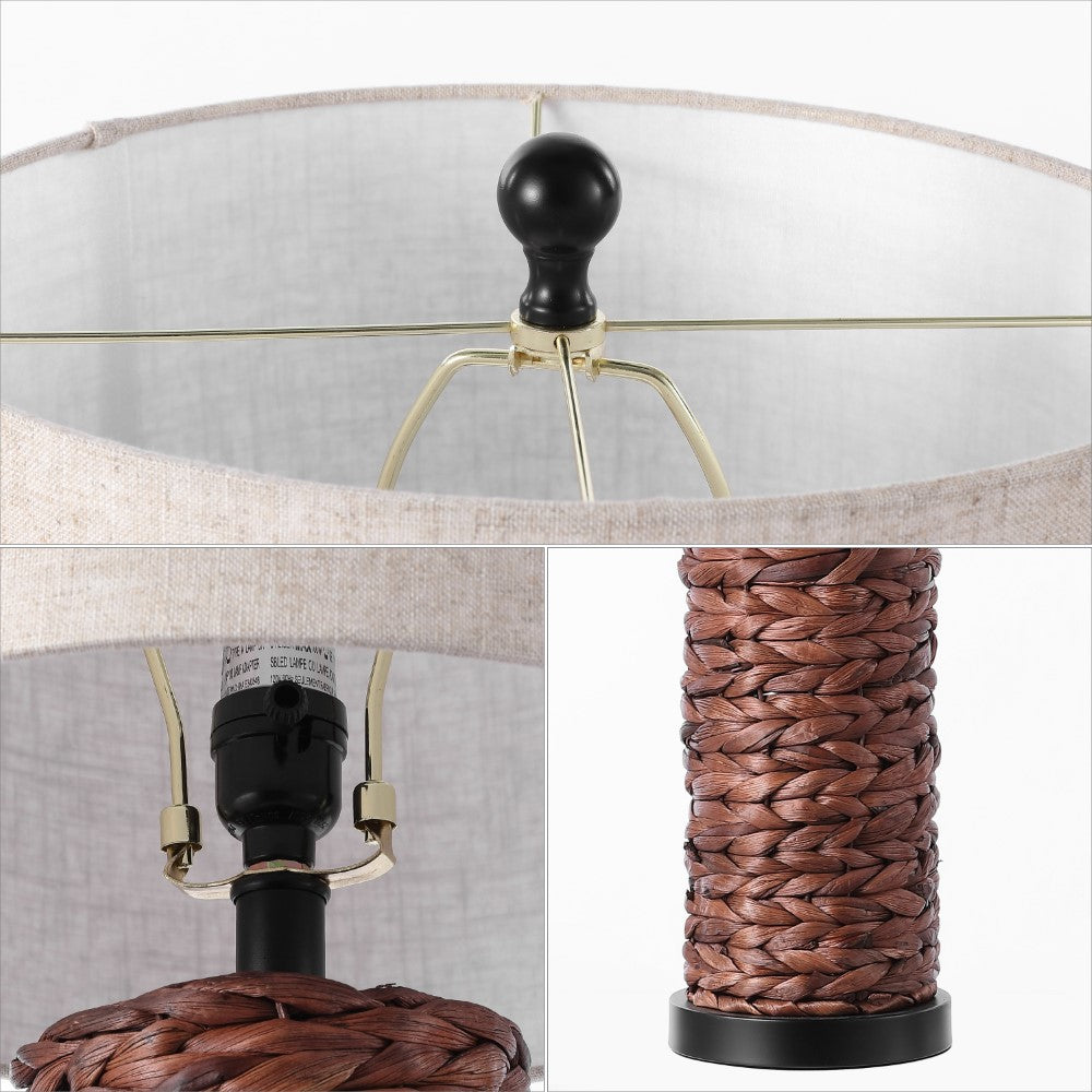 Sharon 25" Sea Grass LED Table Lamp, Set of 2