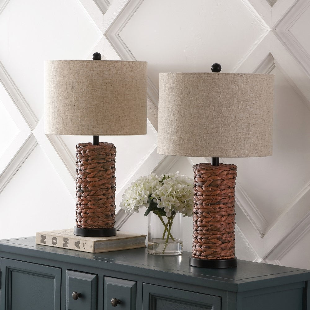 Sharon 25" Sea Grass LED Table Lamp, Set of 2