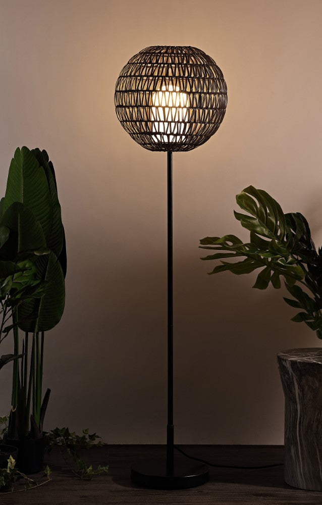 Silverfish 61" Outdoor Woven Globe LED Floor Lamp