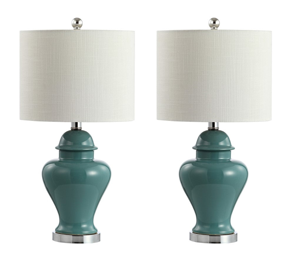 Electra 22" Ceramic/Iron Classic Cottage LED Table Lamp Set 2