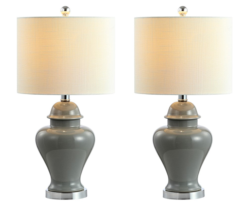 Electra 22" Ceramic/Iron Classic Cottage LED Table Lamp Set 2