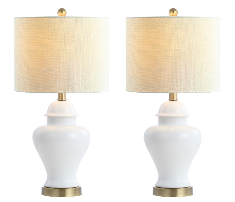 Electra 22" Ceramic/Iron Classic Cottage LED Table Lamp Set 2