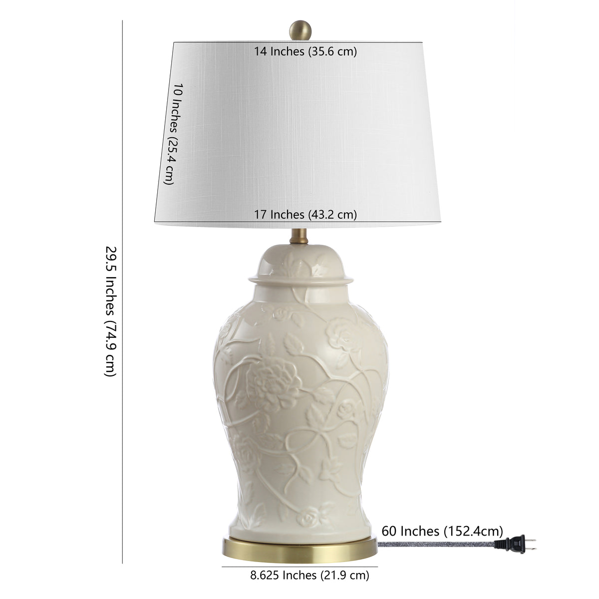 Daryl 29.5" Ceramic Classic Traditional LED Lamp Table Lamp