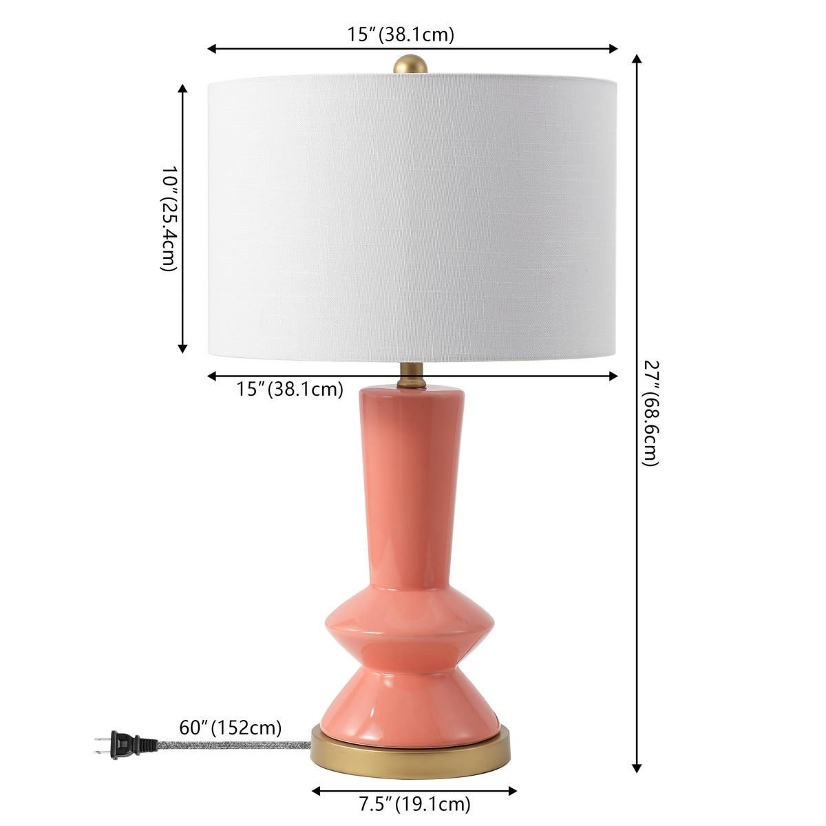 Lamonia 27" Ceramic/Iron Contemporary Glam LED Table Lamp