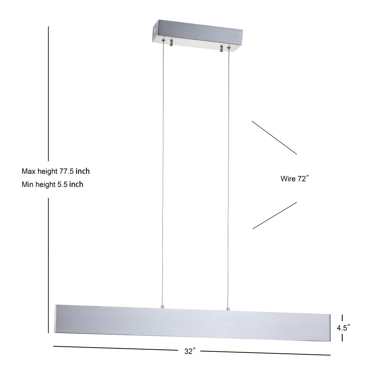Alder Dimmable Adjustable Integrated LED Metal Linear Pendant