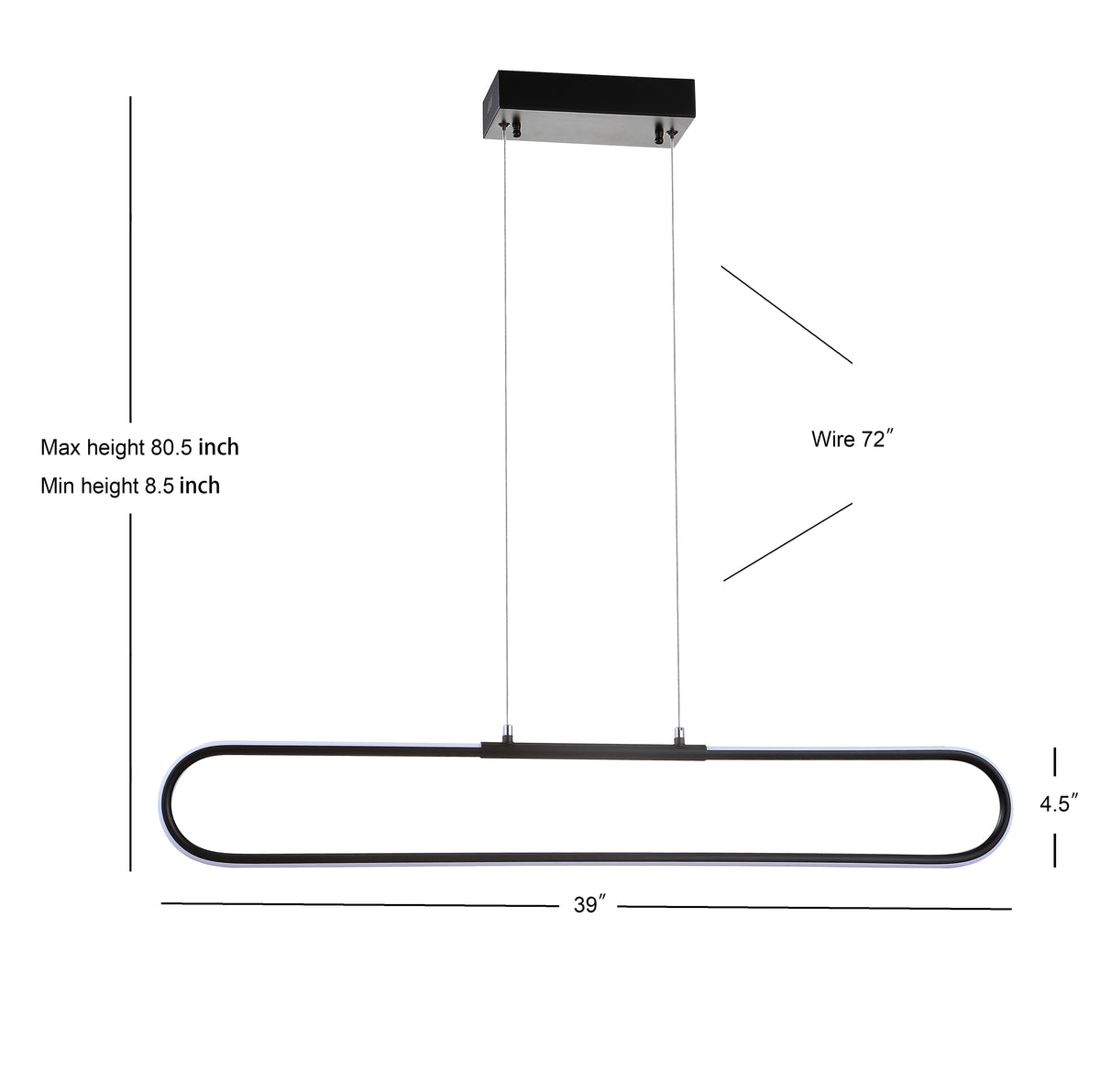 Cullen 39" Dimmable Adjustable Integrated LED Metal Linear Pendant