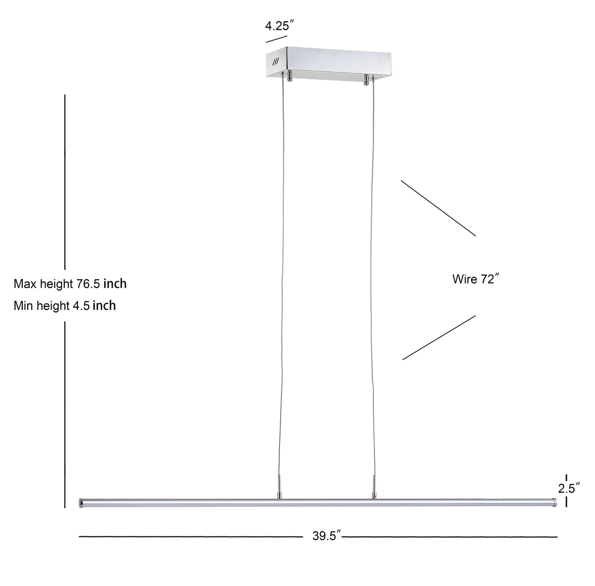 Conley 39.5" Dimmable Adjustable Integrated LED Metal Linear Pendant
