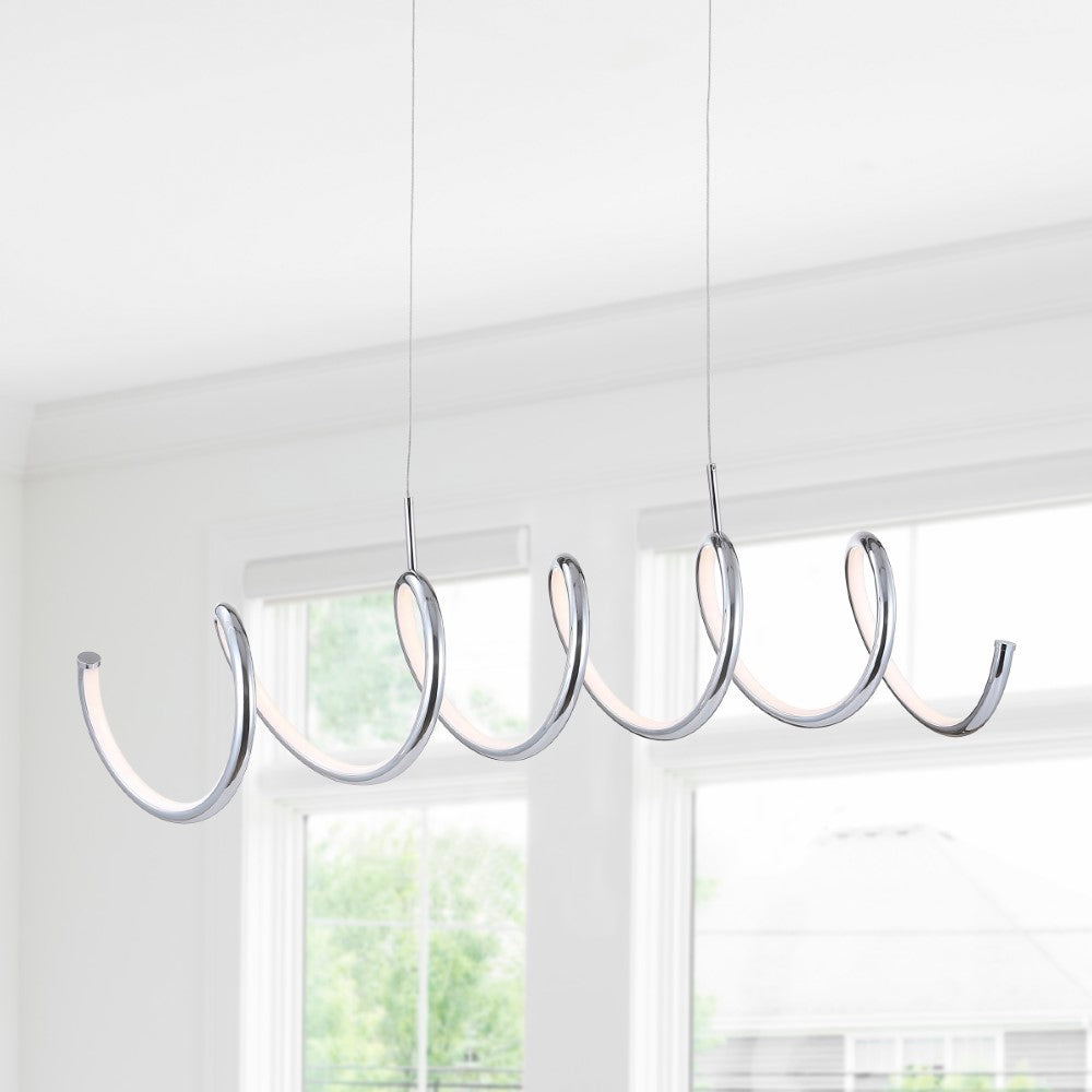 Dusky 31" Dimmable Adjustable Integrated LED Metal Linear Pendant